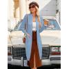 imageGRACE KARIN Essential Solid Open Front Maxi Long Knitted Cardigan Sweater for WomenLight Blue