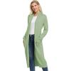 imageGRACE KARIN Essential Solid Open Front Maxi Long Knitted Cardigan Sweater for WomenLight Green