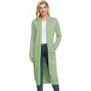 imageGRACE KARIN Essential Solid Open Front Maxi Long Knitted Cardigan Sweater for WomenLight Green