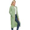 imageGRACE KARIN Essential Solid Open Front Maxi Long Knitted Cardigan Sweater for WomenLight Green