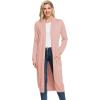 imageGRACE KARIN Essential Solid Open Front Maxi Long Knitted Cardigan Sweater for WomenLight Pink