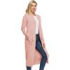 imageGRACE KARIN Essential Solid Open Front Maxi Long Knitted Cardigan Sweater for WomenLight Pink