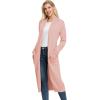 imageGRACE KARIN Essential Solid Open Front Maxi Long Knitted Cardigan Sweater for WomenLight Pink