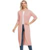 imageGRACE KARIN Essential Solid Open Front Maxi Long Knitted Cardigan Sweater for WomenLight Pink