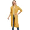 imageGRACE KARIN Essential Solid Open Front Maxi Long Knitted Cardigan Sweater for WomenYellow