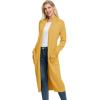 imageGRACE KARIN Essential Solid Open Front Maxi Long Knitted Cardigan Sweater for WomenYellow