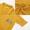 imageGRACE KARIN Essential Solid Open Front Maxi Long Knitted Cardigan Sweater for WomenYellow