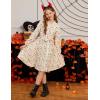 imageGRACE KARIN Girls Fall Long Sleeve Casual Holiday Party Dress for Teen Girl Floral Pleated Ruffle Dresses 614 YearsBeigeorange Floral