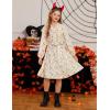 imageGRACE KARIN Girls Fall Long Sleeve Casual Holiday Party Dress for Teen Girl Floral Pleated Ruffle Dresses 614 YearsBeigeorange Floral