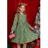 imageGRACE KARIN Girls Fall Long Sleeve Casual Holiday Party Dress for Teen Girl Floral Pleated Ruffle Dresses 614 YearsGreenyellow Floral