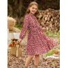 imageGRACE KARIN Girls Fall Long Sleeve Casual Holiday Party Dress for Teen Girl Floral Pleated Ruffle Dresses 614 YearsWine Redcolorful Floral
