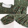 imageGRACE KARIN Girls Fall Long Sleeve Floral Square Neck Smock Tiered Casual Holiday Teen Dress Size 514Green Floral