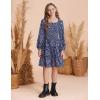 imageGRACE KARIN Girls Fall Long Sleeve Floral Square Neck Smock Tiered Casual Holiday Teen Dress Size 514Navy Blue Floral