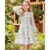 imageGRACE KARIN Girls Fall Long Sleeve Floral Square Neck Smock Tiered Casual Holiday Teen Dress Size 514Off White Floral