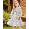 imageGRACE KARIN Girls Fall Long Sleeve Floral Square Neck Smock Tiered Casual Holiday Teen Dress Size 514Off White Floral