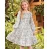 imageGRACE KARIN Girls Fall Long Sleeve Floral Square Neck Smock Tiered Casual Holiday Teen Dress Size 514Off White Floral