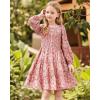 imageGRACE KARIN Girls Fall Long Sleeve Floral Square Neck Smock Tiered Casual Holiday Teen Dress Size 514Pinkfloral
