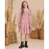 imageGRACE KARIN Girls Fall Long Sleeve Floral Square Neck Smock Tiered Casual Holiday Teen Dress Size 514Pinkfloral