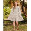 imageGRACE KARIN Girls Fall Long Sleeve Floral Square Neck Smock Tiered Casual Holiday Teen Dress Size 514White Floral