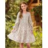 imageGRACE KARIN Girls Fall Long Sleeve Floral Square Neck Smock Tiered Casual Holiday Teen Dress Size 514White Floral