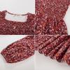imageGRACE KARIN Girls Fall Long Sleeve Floral Square Neck Smock Tiered Casual Holiday Teen Dress Size 514Wine Red Floral