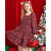 imageGRACE KARIN Girls Fall Long Sleeve Floral Square Neck Smock Tiered Casual Holiday Teen Dress Size 514Wine Red Floral