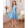 imageGRACE KARIN Girls Formal Sequin Sparkly Dress Kids Fancy Cocktail Party Birthday Pageant Christmas Dresses Size 614YLight Blue