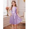 imageGRACE KARIN Girls Formal Sequin Sparkly Dress Kids Fancy Cocktail Party Birthday Pageant Christmas Dresses Size 614YPurple