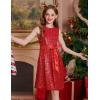 imageGRACE KARIN Girls Formal Sequin Sparkly Dress Kids Fancy Cocktail Party Birthday Pageant Christmas Dresses Size 614YRed
