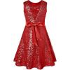 imageGRACE KARIN Girls Formal Sequin Sparkly Dress Kids Fancy Cocktail Party Birthday Pageant Christmas Dresses Size 614YRed