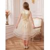 imageGRACE KARIN Girls Sequin Party Dress Sparkle Formal Birthday Pageant Prom ThreeLayer Tulle Midi Dress Size 512YChampagne Gold
