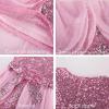 imageGRACE KARIN Girls Sequin Party Dress Sparkle Formal Birthday Pageant Prom ThreeLayer Tulle Midi Dress Size 512YPink