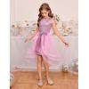 imageGRACE KARIN Girls Sequin Party Dress Sparkle Formal Birthday Pageant Prom ThreeLayer Tulle Midi Dress Size 512YPink