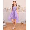 imageGRACE KARIN Girls Sequin Party Dress Sparkle Formal Birthday Pageant Prom ThreeLayer Tulle Midi Dress Size 512YPurple
