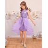 imageGRACE KARIN Girls Sequin Party Dress Sparkle Formal Birthday Pageant Prom ThreeLayer Tulle Midi Dress Size 512YPurple
