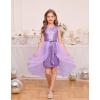 imageGRACE KARIN Girls Sequin Party Dress Sparkle Formal Birthday Pageant Prom ThreeLayer Tulle Midi Dress Size 512YPurple