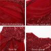 imageGRACE KARIN Girls Sequin Party Dress Sparkle Formal Birthday Pageant Prom ThreeLayer Tulle Midi Dress Size 512YRed
