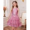 imageGRACE KARIN Girls Sequin Party Dress Sparkly Formal Birthday Special Occasion Kids Fancy Pageant Teen Dresses Size 614Pink