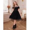 imageGRACE KARIN Girls Wedding Party Formal Dress Junior Bridemaid Dresses fo Teens Tulle High Low Dress Size 714Black