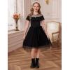 imageGRACE KARIN Girls Wedding Party Formal Dress Junior Bridemaid Dresses fo Teens Tulle High Low Dress Size 714Black