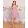 imageGRACE KARIN Girls Wedding Party Formal Dress Junior Bridemaid Dresses fo Teens Tulle High Low Dress Size 714Pink