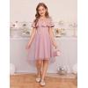 imageGRACE KARIN Girls Wedding Party Formal Dress Junior Bridemaid Dresses fo Teens Tulle High Low Dress Size 714Pink