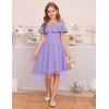 imageGRACE KARIN Girls Wedding Party Formal Dress Junior Bridemaid Dresses fo Teens Tulle High Low Dress Size 714Purple