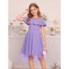 imageGRACE KARIN Girls Wedding Party Formal Dress Junior Bridemaid Dresses fo Teens Tulle High Low Dress Size 714Purple