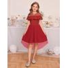 imageGRACE KARIN Girls Wedding Party Formal Dress Junior Bridemaid Dresses fo Teens Tulle High Low Dress Size 714Red