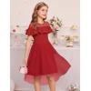 imageGRACE KARIN Girls Wedding Party Formal Dress Junior Bridemaid Dresses fo Teens Tulle High Low Dress Size 714Red