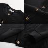 imageGRACE KARIN Knit Cardigan Sweaters for Women Long Sleeve Ribbed Button Up Sweater 2025 Fall Casual JacketBlack