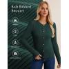 imageGRACE KARIN Knit Cardigan Sweaters for Women Long Sleeve Ribbed Button Up Sweater 2025 Fall Casual JacketGreen