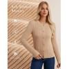 imageGRACE KARIN Knit Cardigan Sweaters for Women Long Sleeve Ribbed Button Up Sweater 2025 Fall Casual JacketKhaki