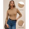 imageGRACE KARIN Merino Wool Sweaters for Women Mock Neck Base Layer Long Sleeve Soft Fitted Pullover SweaterCaramel